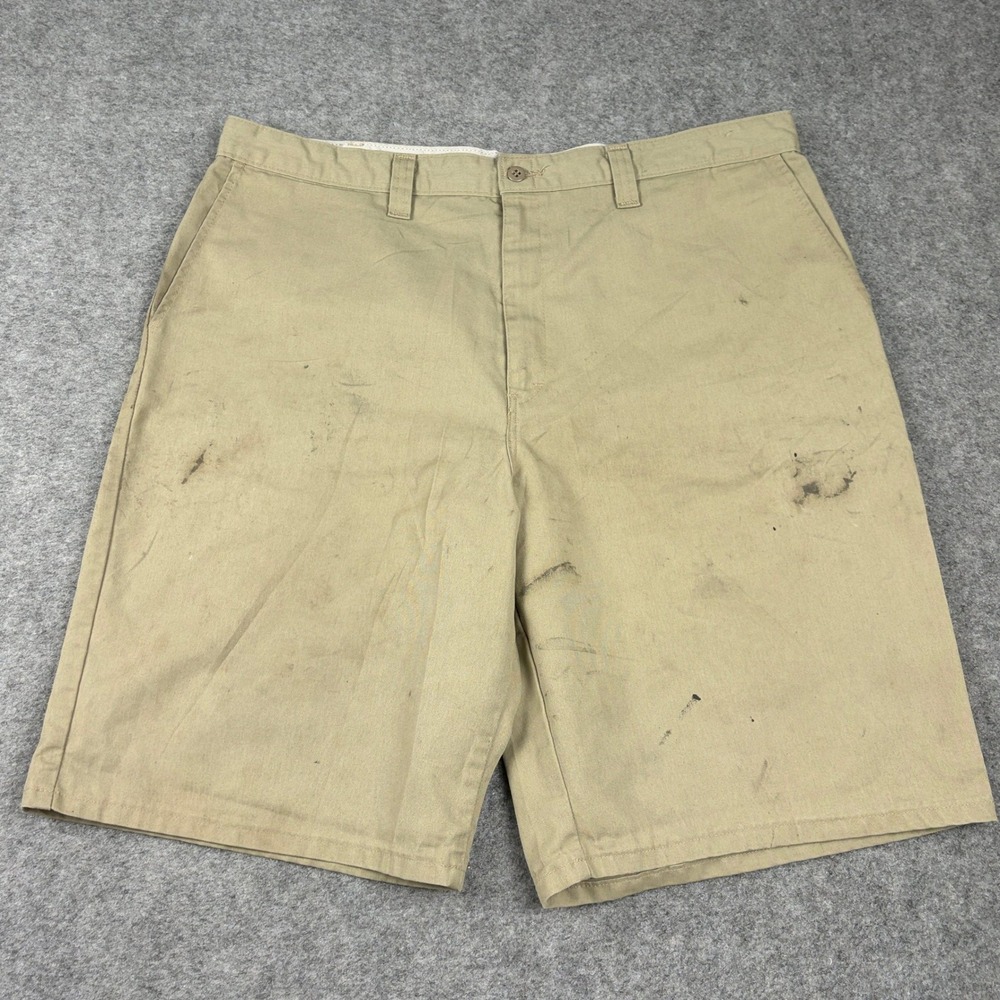 Dickies Shorts Mens‎ 40 Tan Khaki Workwear Distressed Thrashed Casual Utility